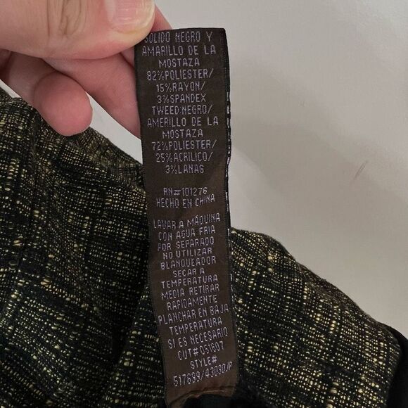 Trulli Anthropologie Women's Color Block Tweed Black/Mustard Sheath Dress Size 8 - Picture 11 of 12